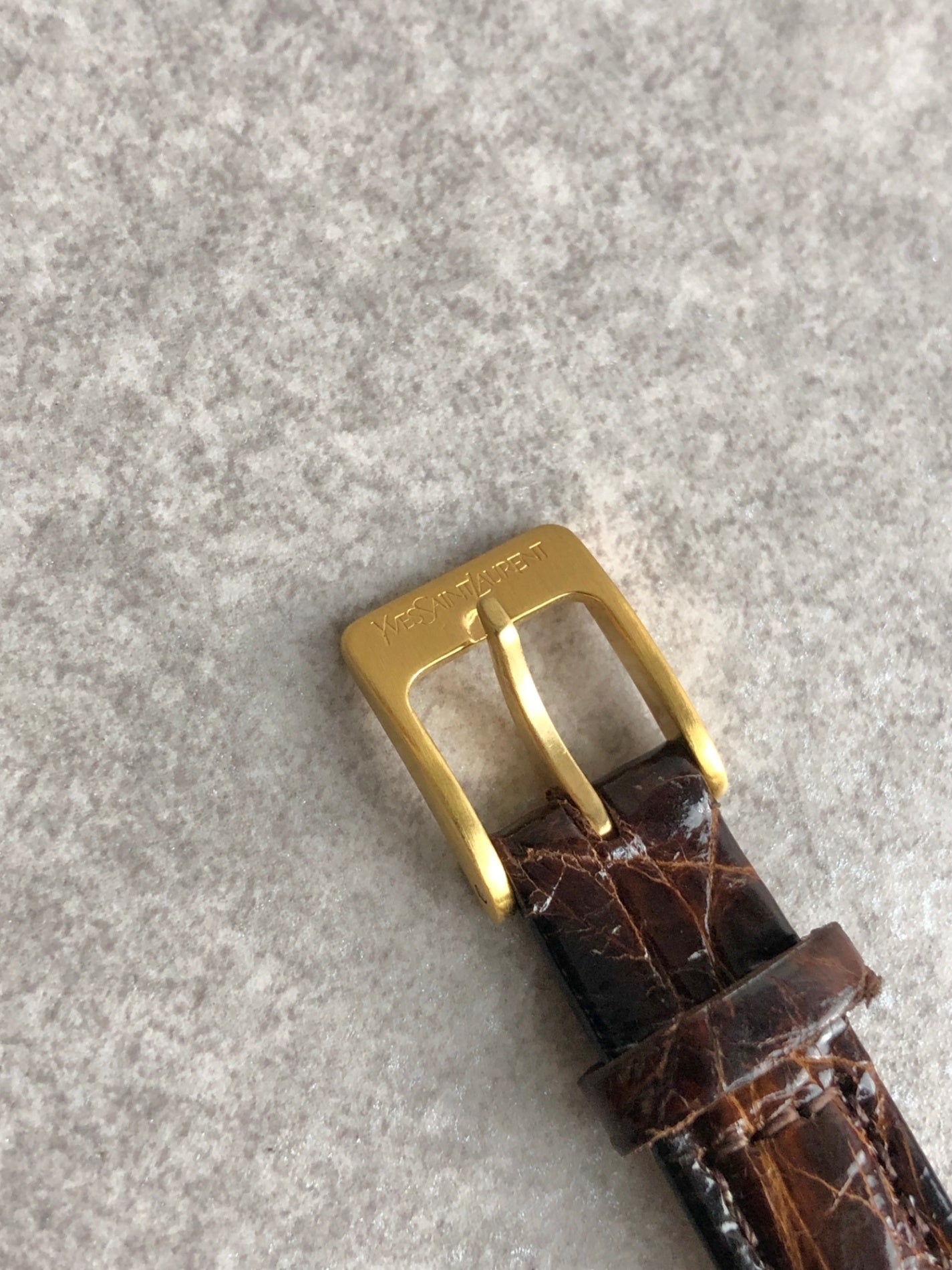 Yves Saint Laurent Watch Gold×Brown Vintage w83mtz