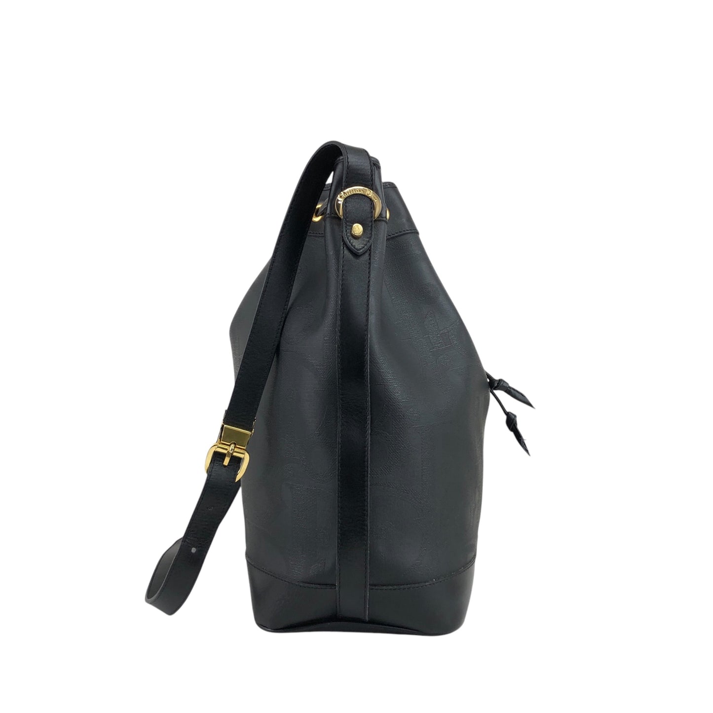 Christian Dior Drawstring Shoulder bag Black Vintage y4rbfw