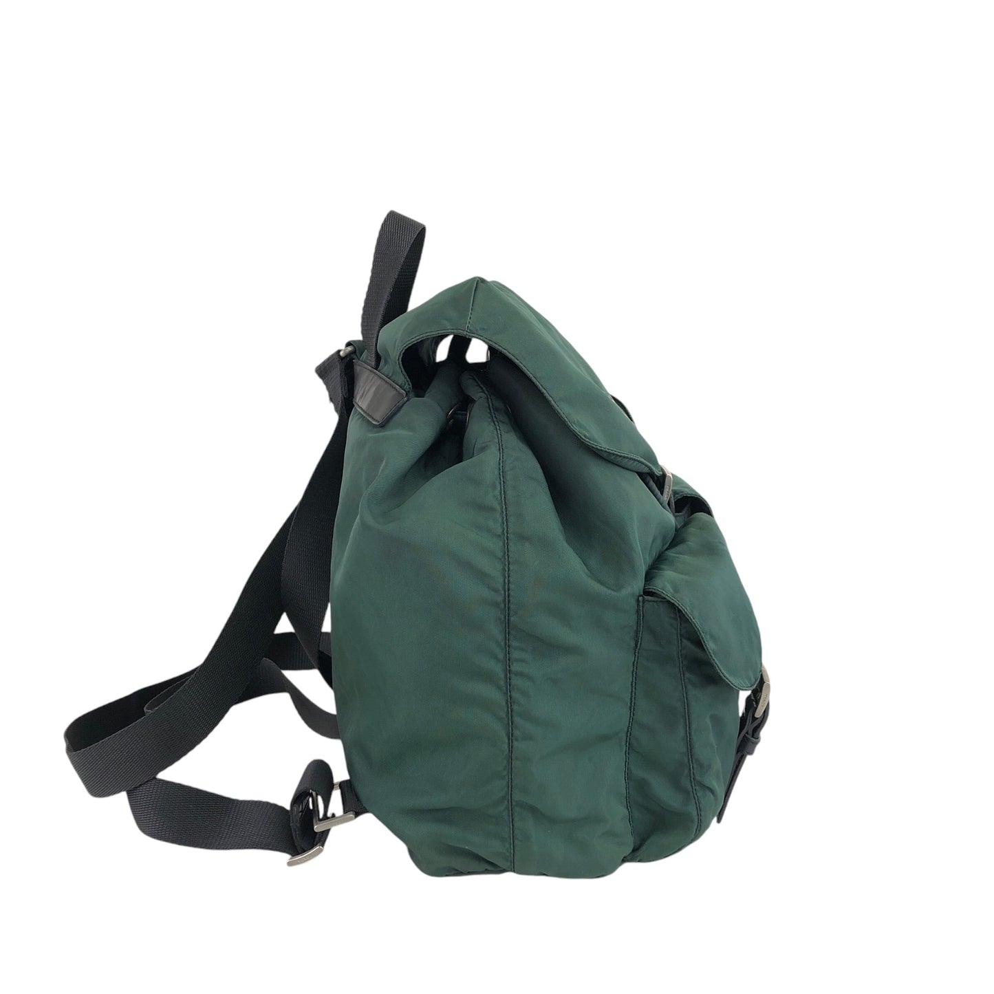 PRADA Triangle Logo Double Pocket  Backpack Green Vintage j7fkn5