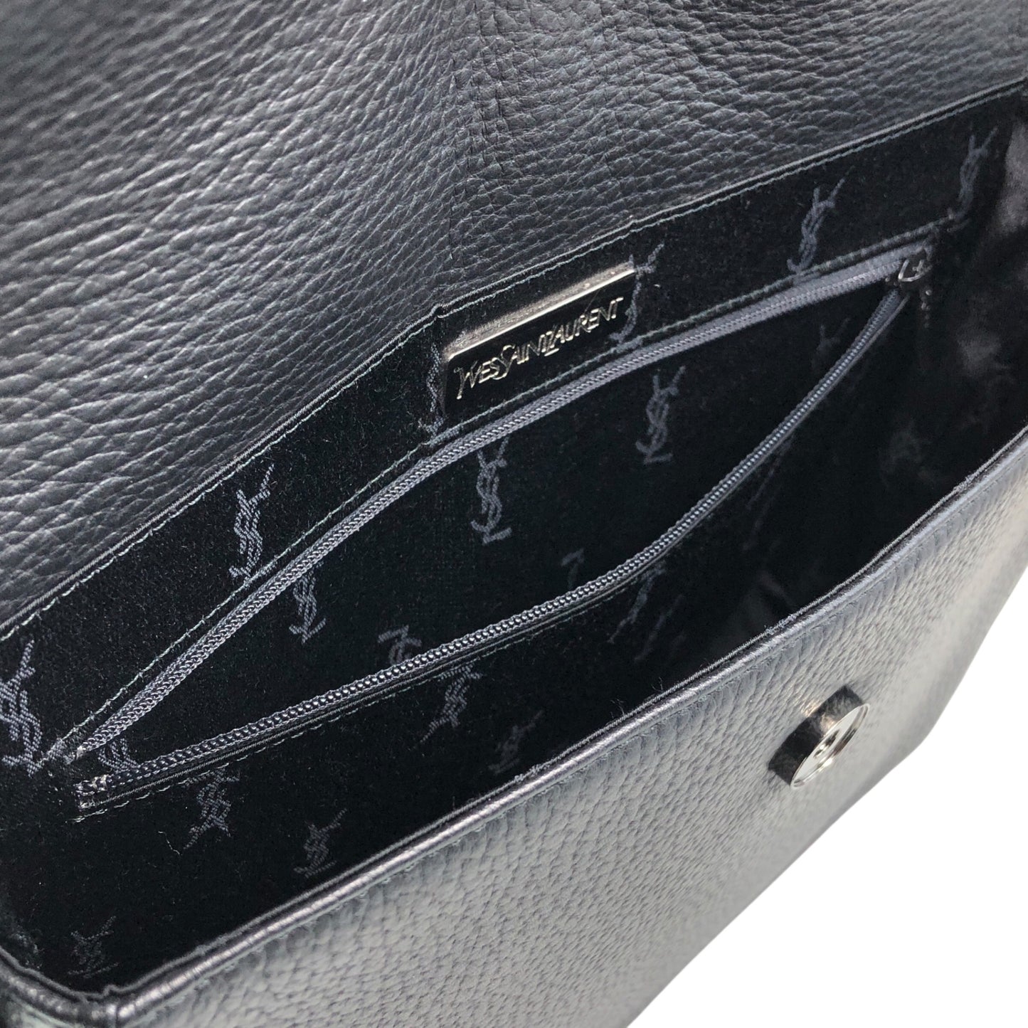 Yves Saint Laurent Logo Shoulder bag Black Vintage vgm3f4