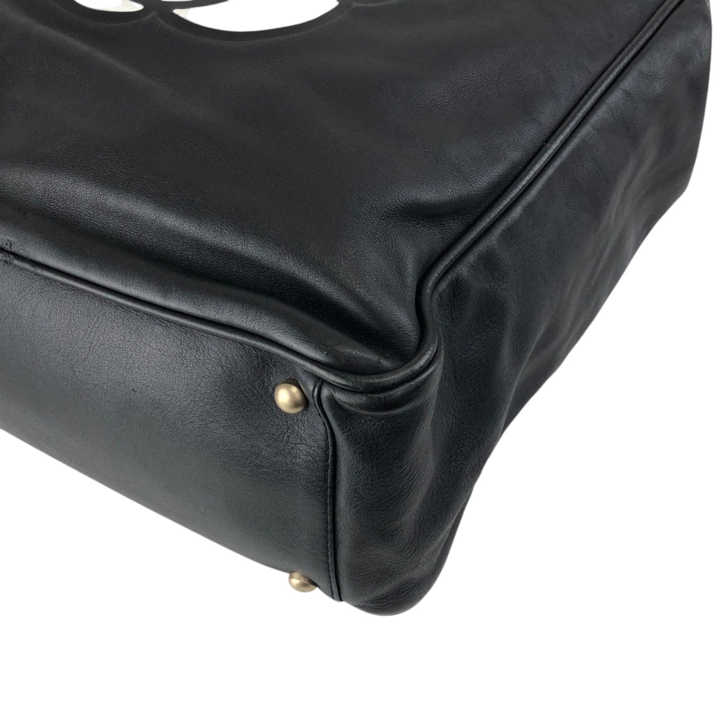 CHANEL Logo Totebag Black Vintage 3raaj5