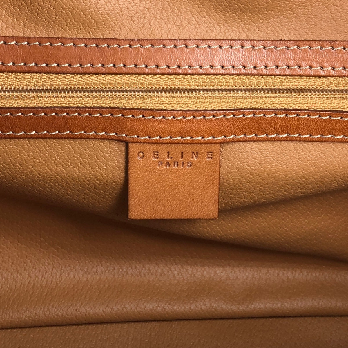 CELINE Macadam Blason Handbag Brown Vintage 623s5d