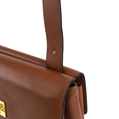CELINE Gancini Flap Shoulder bag Brown Vintage jx5pxb