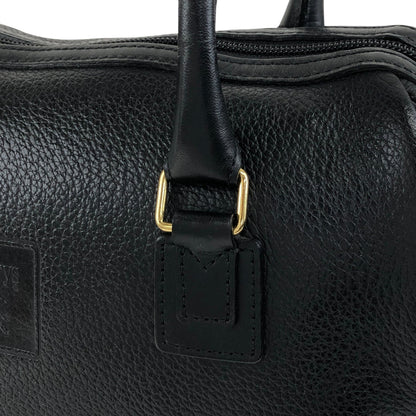 BURBERRY Logo Embossed Handbag Boston bag Black Vintage ybjkpc