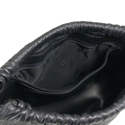 Christian Dior CD Logo Drawstring Shoulder bag Black Vintage 3cpukr