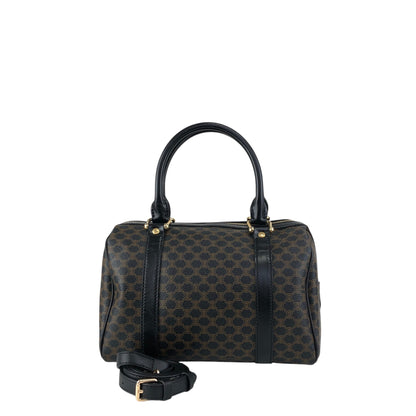 CELINE Macadam Two-way Small Boston bag Shoulder bag Black Vintage mdni2d