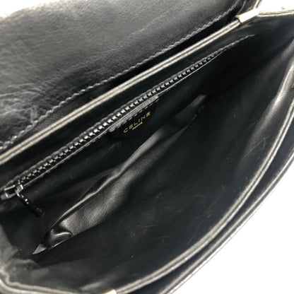 CELINE Triomphe Piping Shoulder bag Black×Brown Vintage 5hc7wn