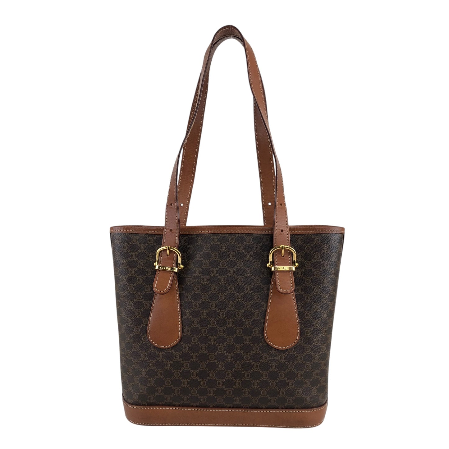 CELINE Macadam Blason Handbag Shoulder bag Brown Vintage 68dy6u
