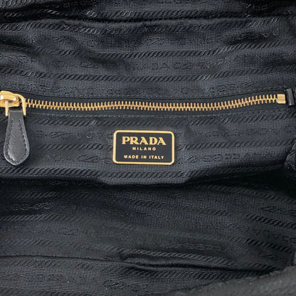 PRADA Tessuto Triangle Logo Padlock Two-way Small Boston bag Shoulder bag Black Vintage ha37gm
