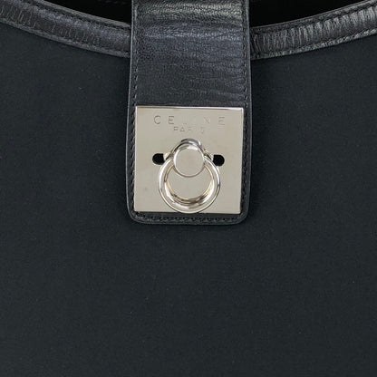 CELINE Gancini Shoulder bag Black Vintage 4cxdup