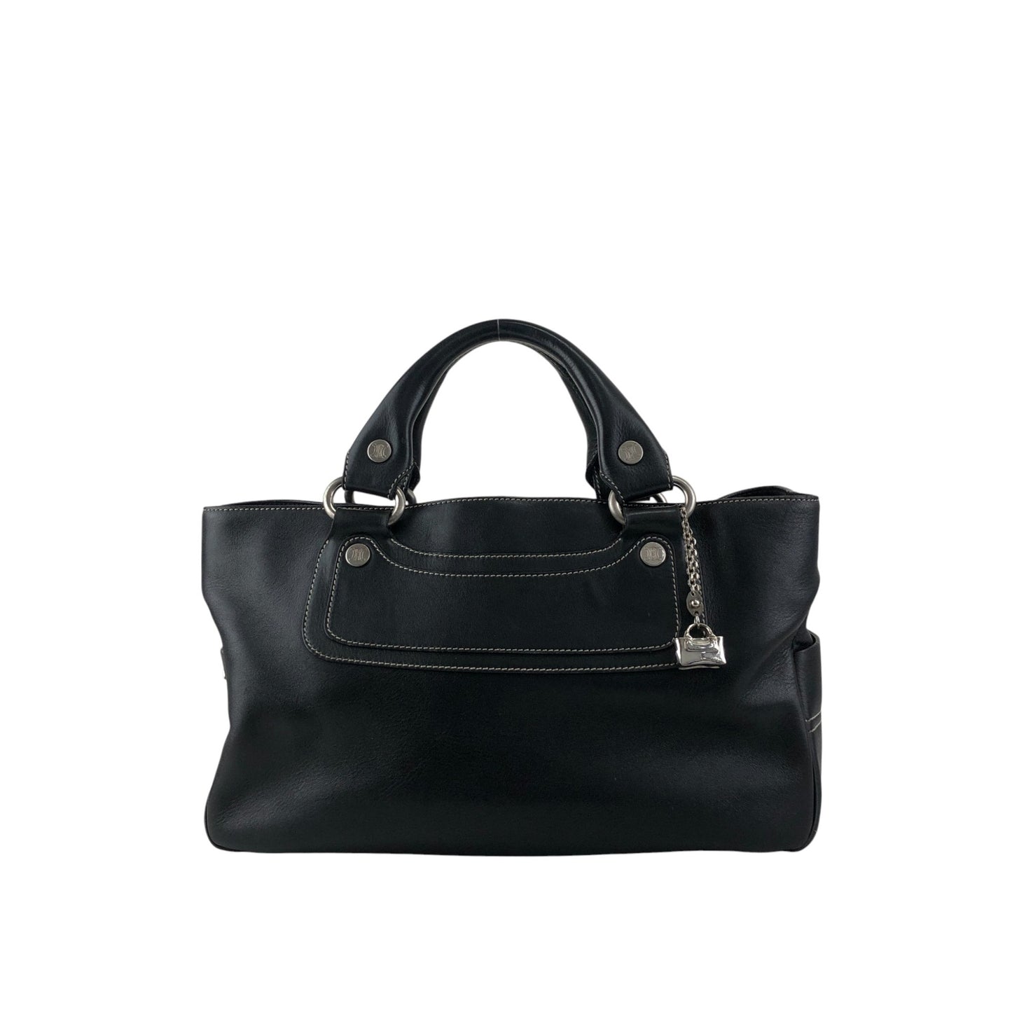 CELINE Triomphe Charm Handbag Black Vintage eyvr3v