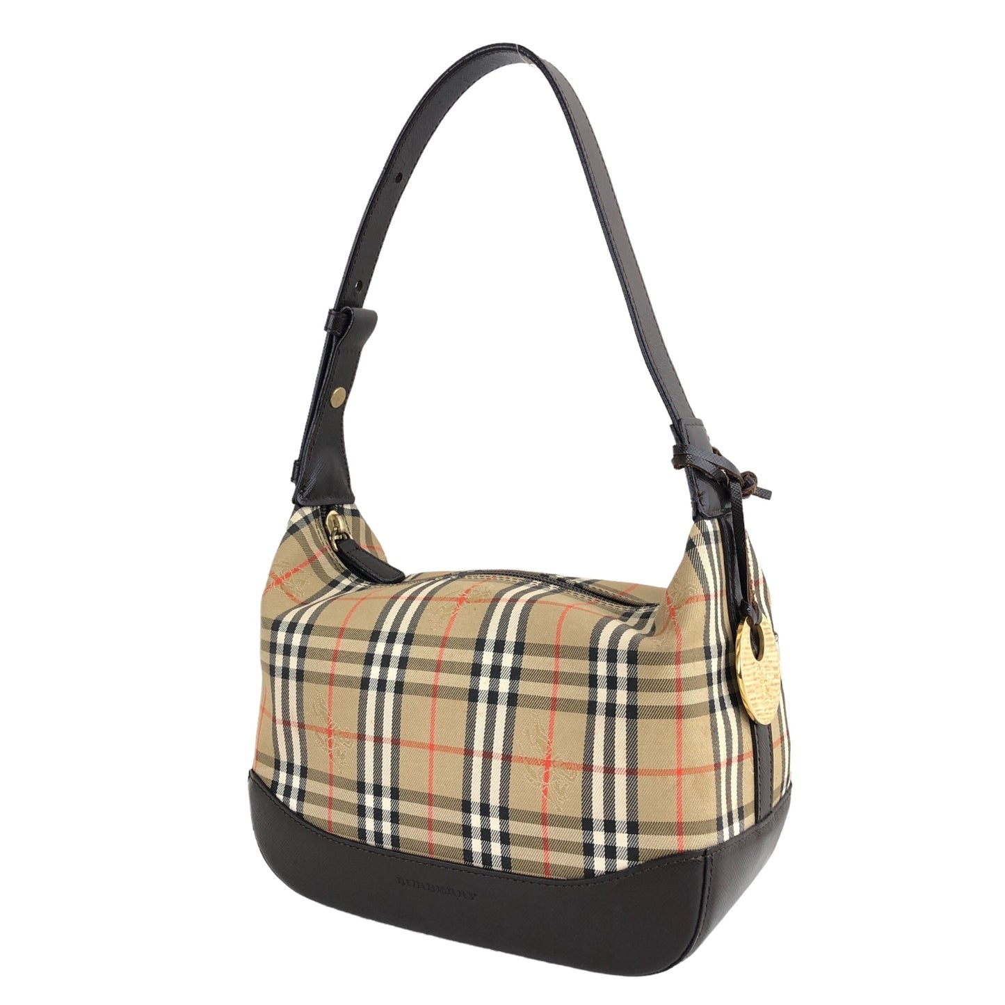 BURBERRY Classic Check Charm Shoulder bag Brown Vintage n5wkmf