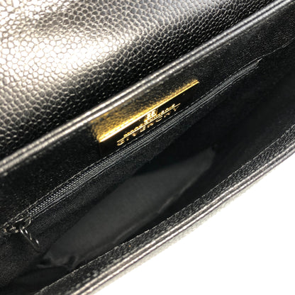 GIVENCHY Logo Leather Shoulder bag Black Vintage 55ya3s