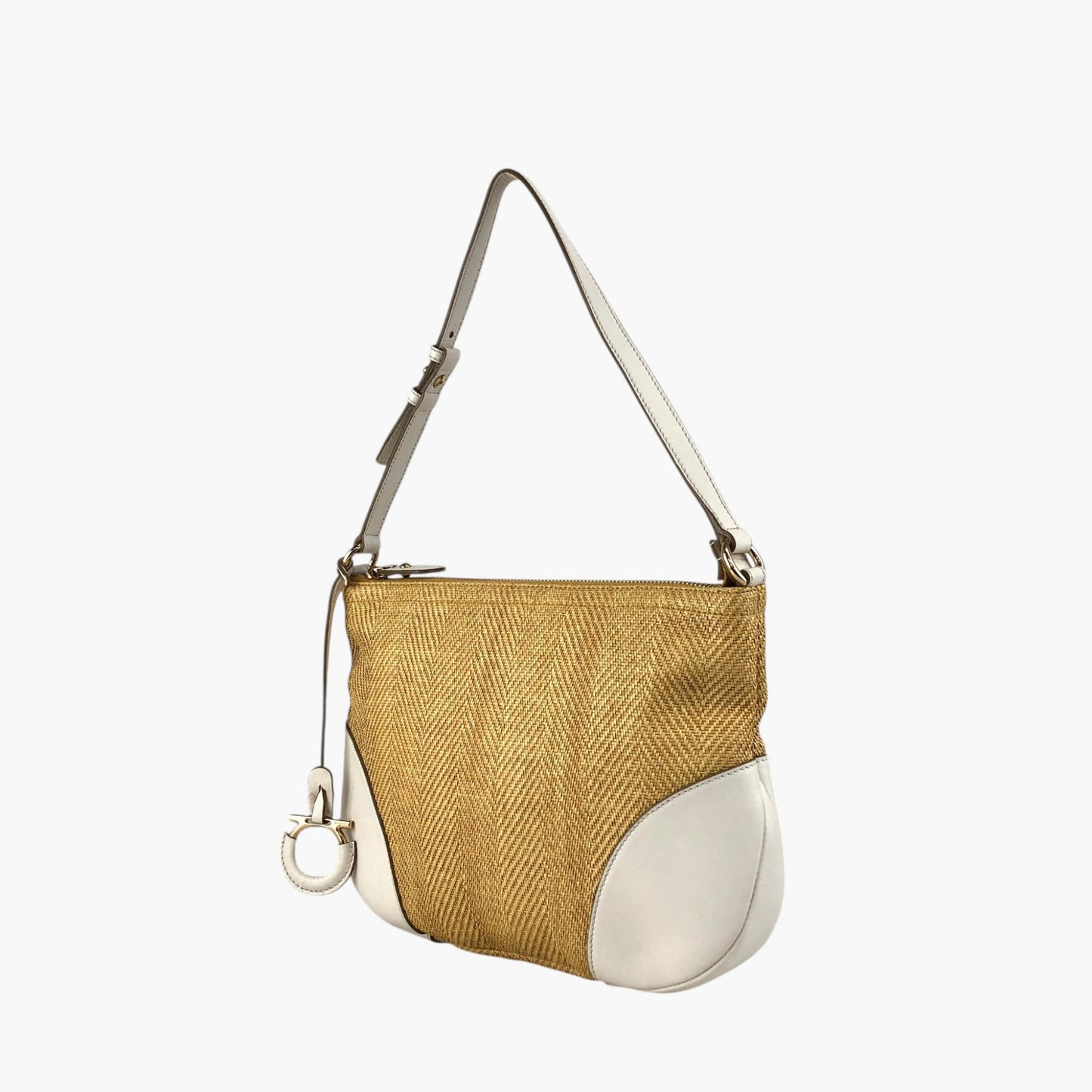 Salvatore Ferragamo Shoulder bag Beige AU-21 D035 Vintage mc74rn
