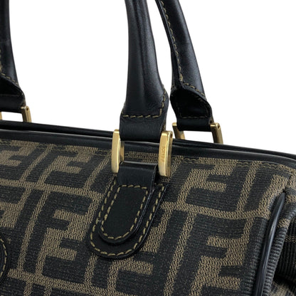 FENDI Zucca Logo Two-way Handbag Shoulder bag Boston bag Black Vintage yh8esb