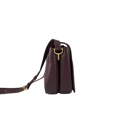 Cartier Logo Embossed Round Shoulder bag Bordeaux Vintage i6sky4