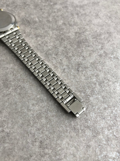 GUCCI Logo Quartz Watch Gold×Silver 9000L Vintage hsae4p