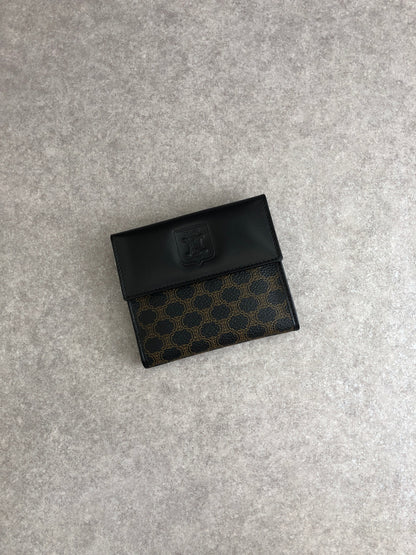 CELINE Macadam Blason Folded Wallet Black Vintage sgwg3a