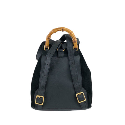 GUCCI Bamboo Backpack Black Vintage zdvauu