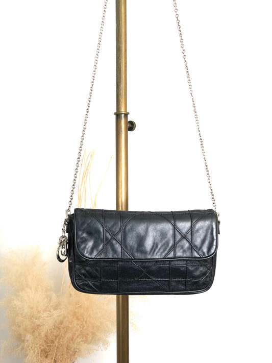 Christian Dior Cannage Charm Chain Shoulder bag Black Vintage cpsaii