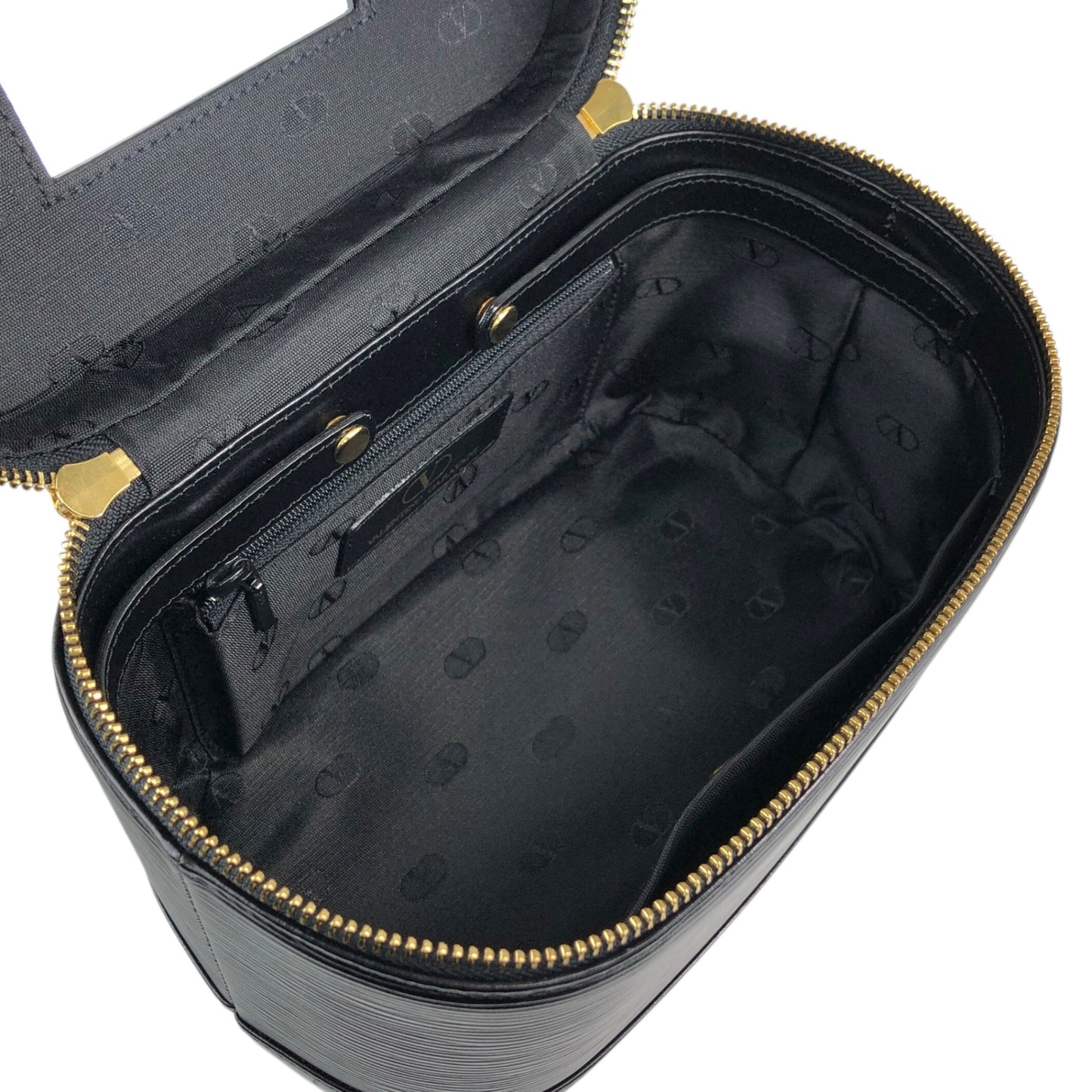 VALENTINO GARAVANI Logo Charm Two-way Handbag Shoulder bag Black Vintage 58zrvp