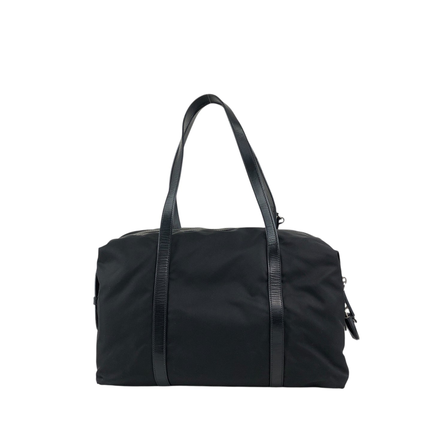 PRADA Tessuto Triangle Logo Padlock Totebag Black Vintage cfbs7r