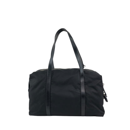 PRADA Tessuto Triangle Logo Padlock Totebag Black Vintage cfbs7r