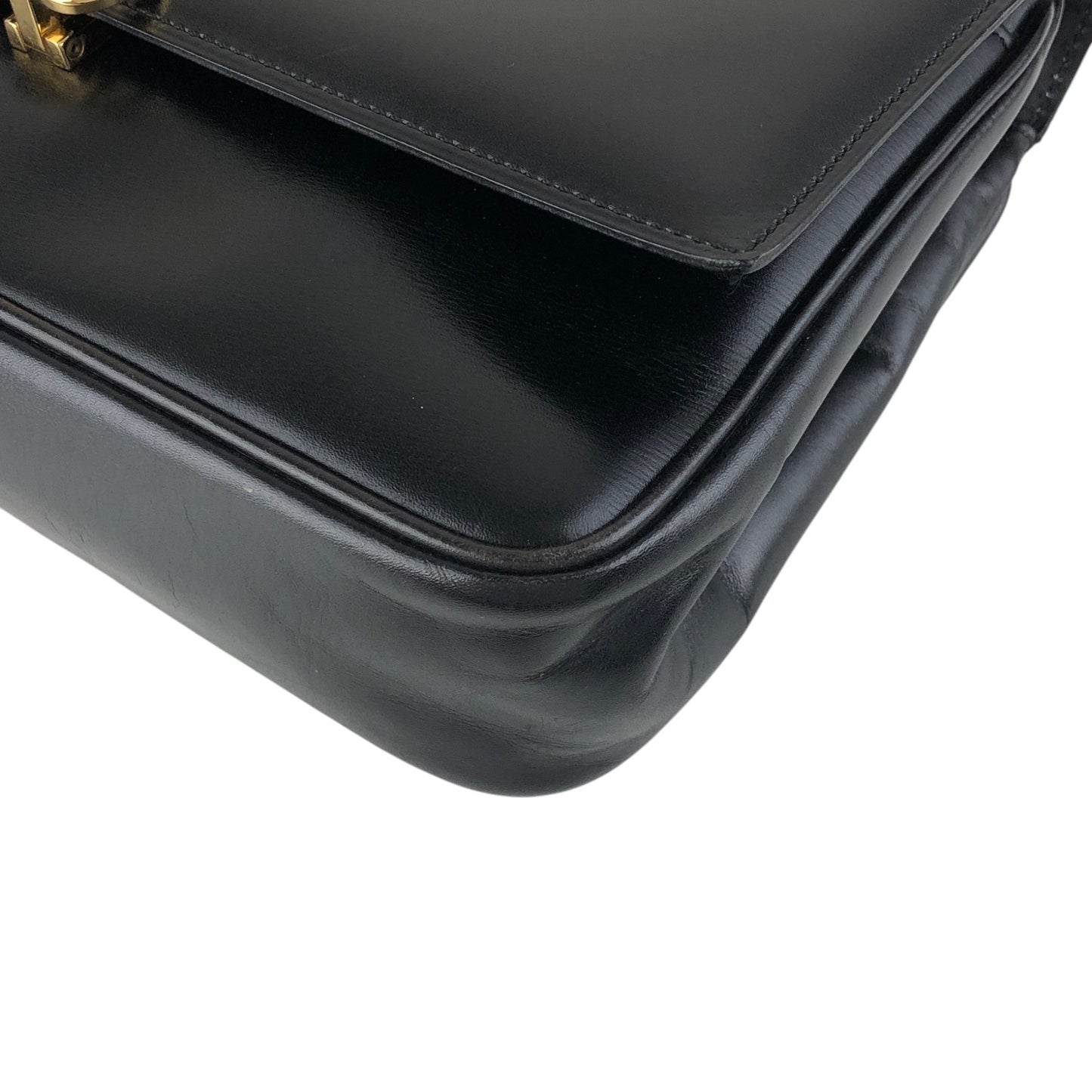 CELINE Blason Chain Shoulder bag Black Vintage gpayic