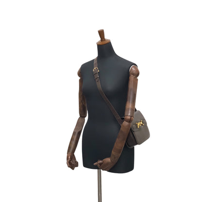CELINE Horse Bit Turn Lock Shoulder bag Dark Brown Vintage frjwyw
