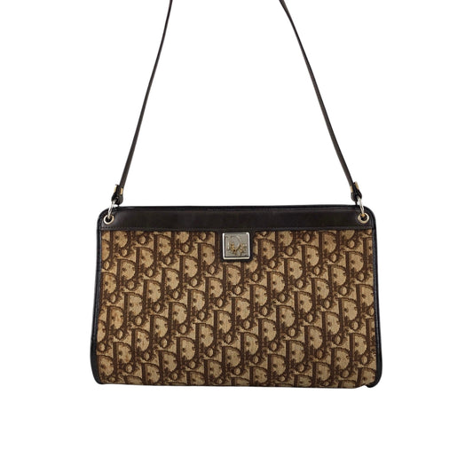 Christian Dior Trotter Logo Shoulder bag Brown Vintage xie5fc