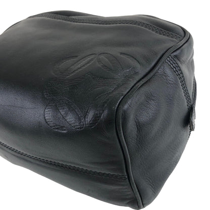 LOEWE Anagram Leather Handbag Black Vintage vpng2m