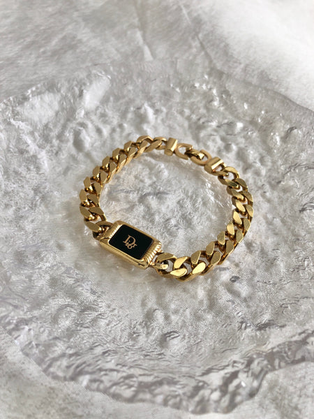 Christian Dior Logo Bracelet Gold Vintage piazzv