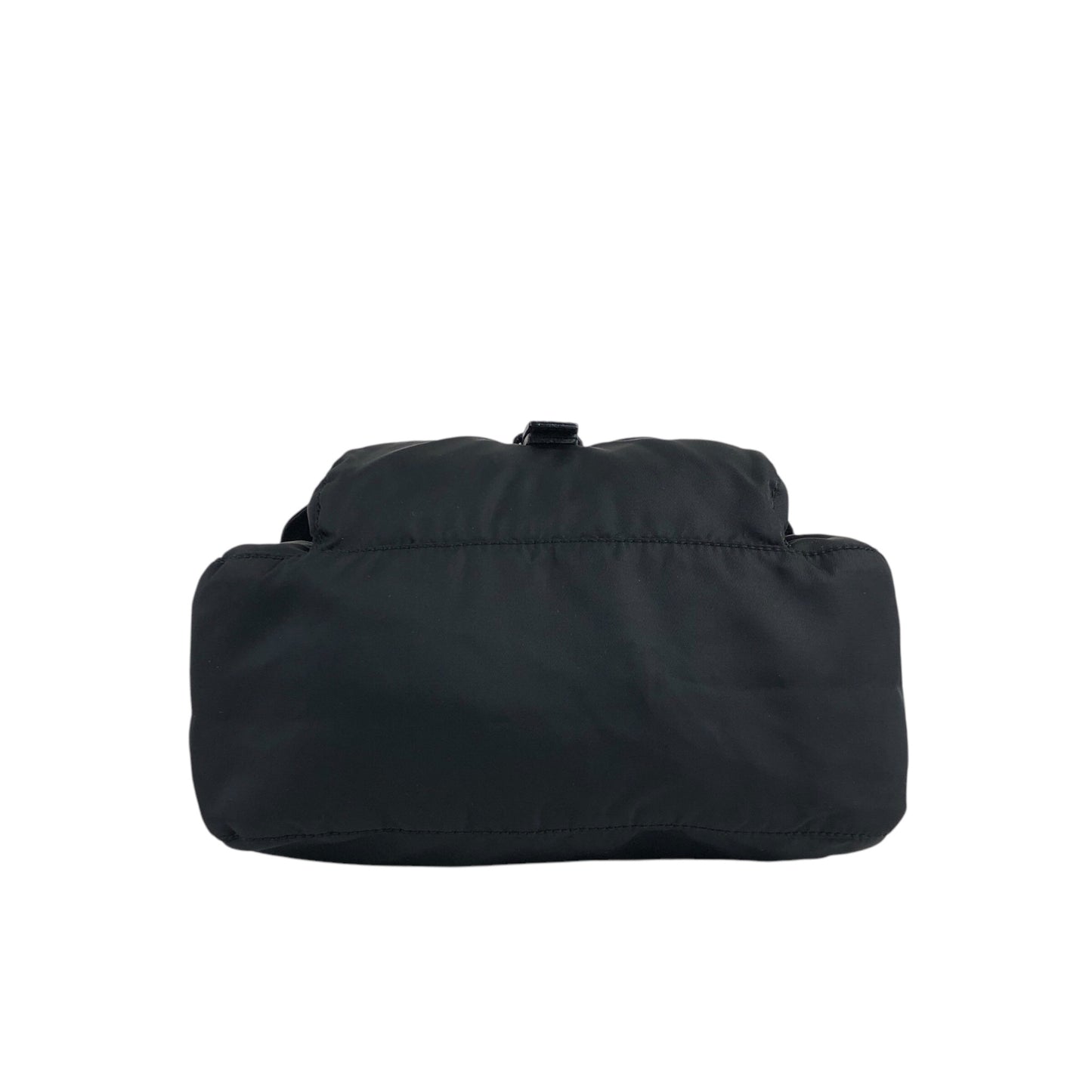 PRADA Triangle Logo Front Buckle Shoulder bag Black Vintage cxgmd6