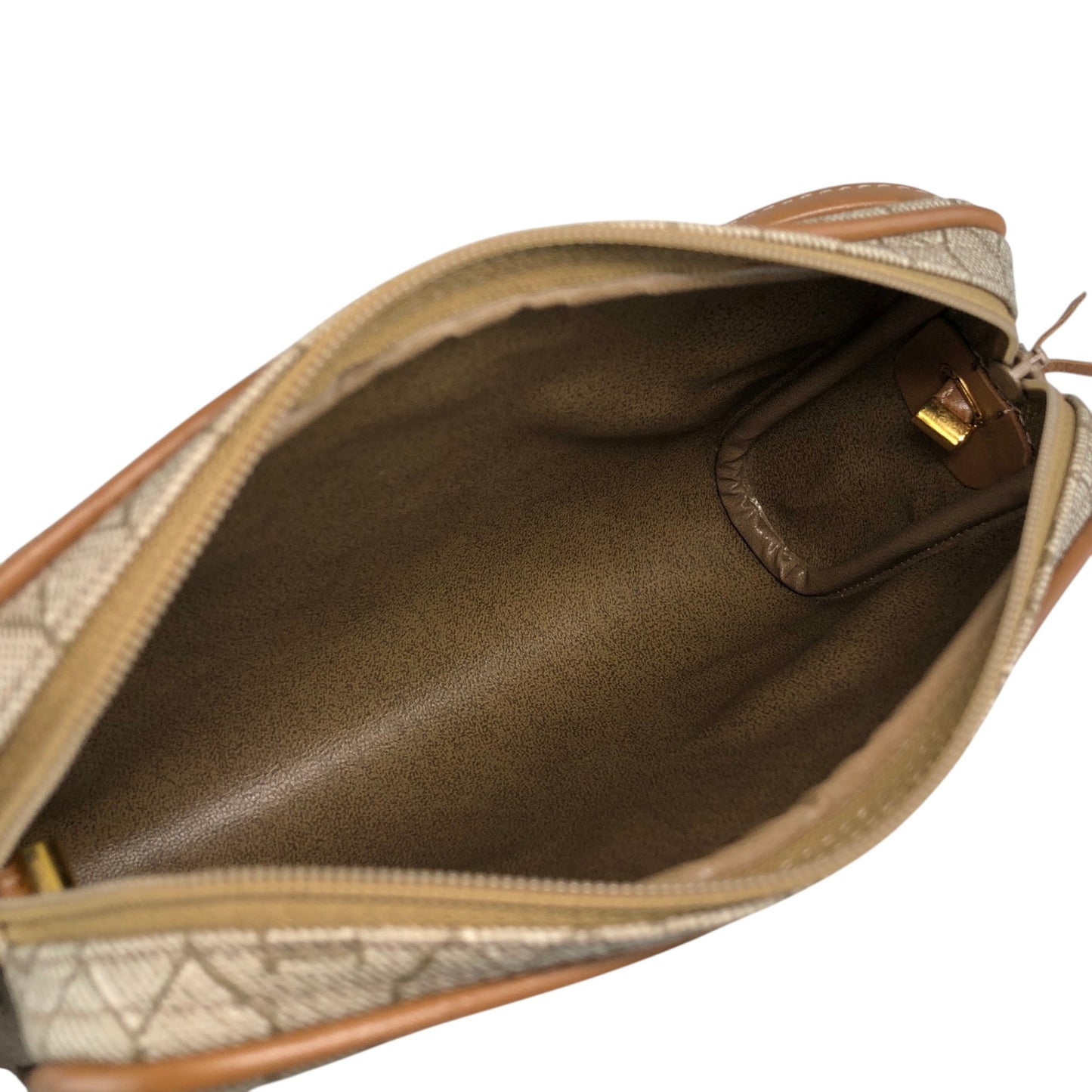 Christian Dior Small Honeycomb Pattern Logo Shoulder bag Beige Vintage ptj22k