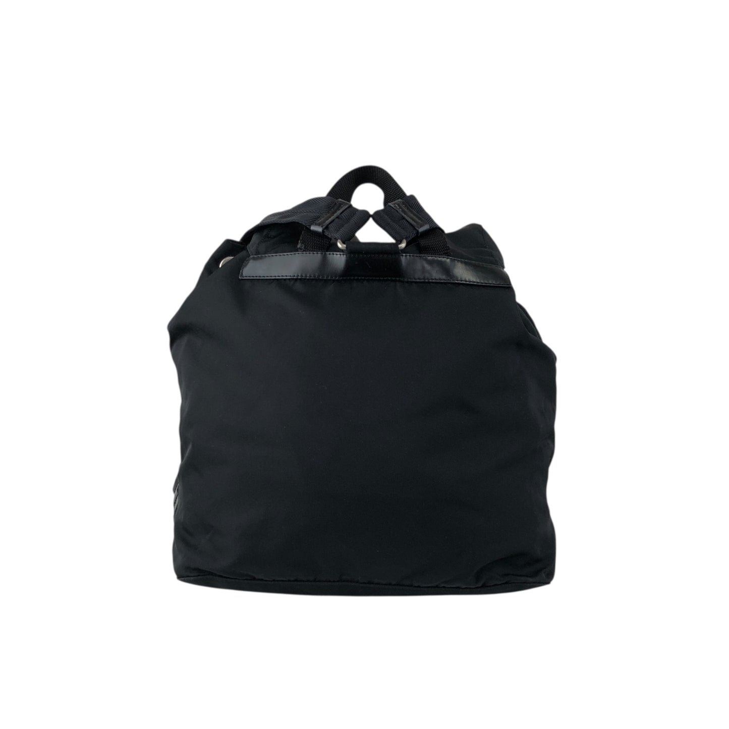 PRADA Tessuto Triangle Logo Double Pocket  Backpack Black Vintage 3pvjac
