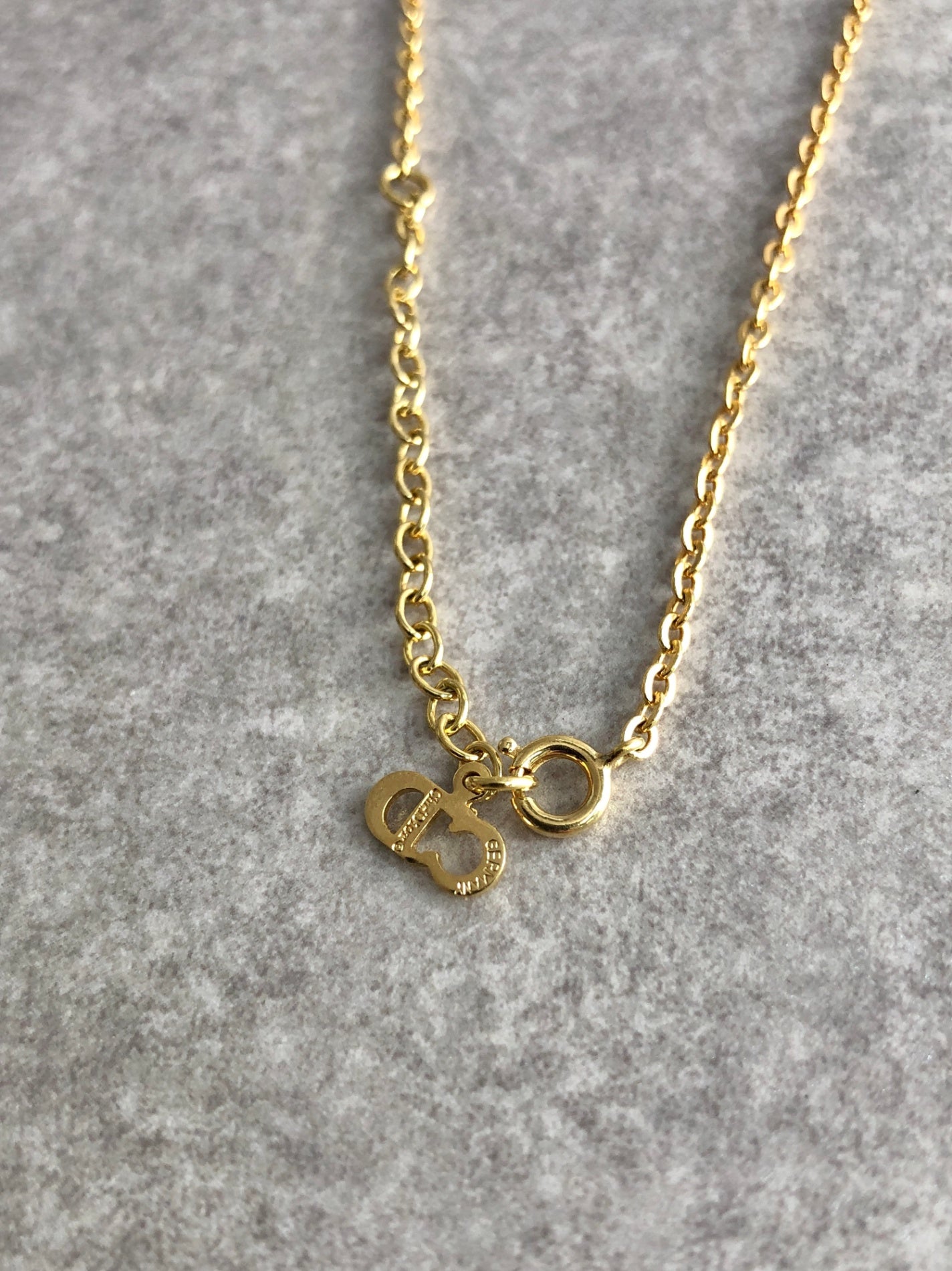 Christian Dior Logo Motif Necklace Gold Vintage nkmv6n
