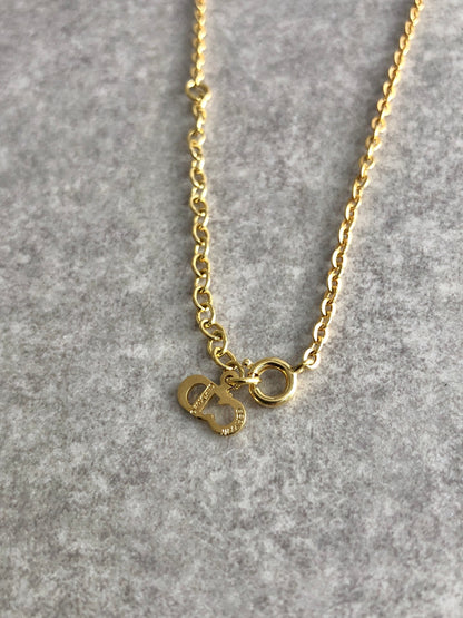 Christian Dior Logo Motif Necklace Gold Vintage nkmv6n