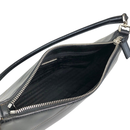 PRADA Stitch Shoulder bag Hobobag Black Vintage tfesrt