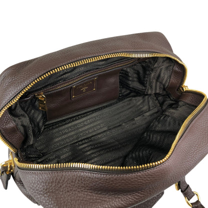 PRADA Logo Handbag Shoulder bag Brown Vintage wddeyg