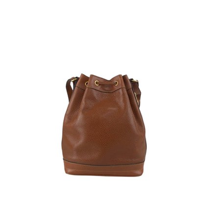 CELINE Gancini Drawstring Shoulder bag Brown Vintage 4uzkb3