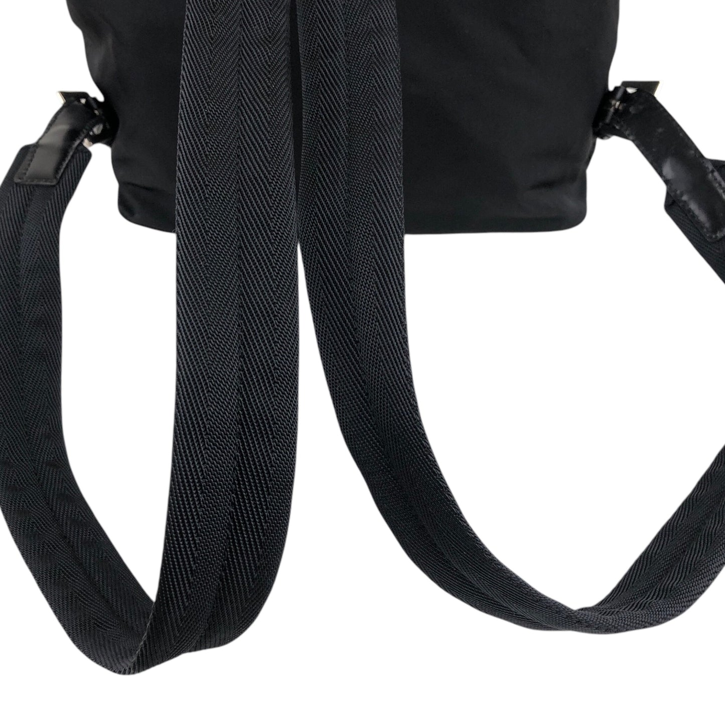 PRADA Triangle Logo Double Pocket Backpack Black Vintage u4u7vk