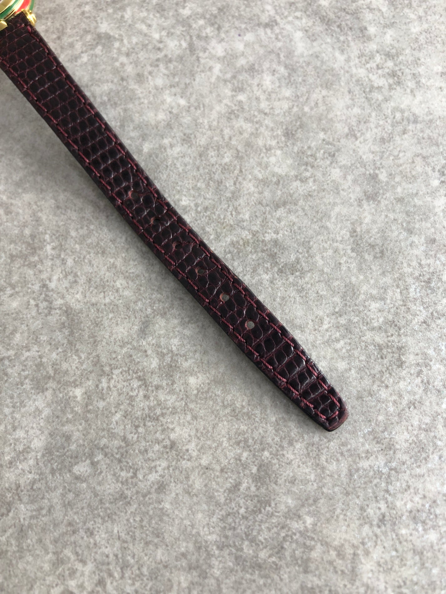 GUCCI Sherry Line Quartz Watch Gold×Red Vintage sujccz