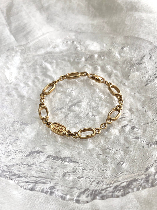 Christian Dior CD Logo Bracelet Gold Vintage y4mdib