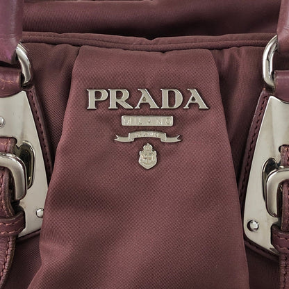 PRADA Logo Handbag Boston bag Brown Vintage 4x2uwa