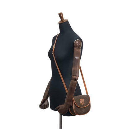 CELINE Macadam Blason Shoulder bag Brown Vintage ezwy2j