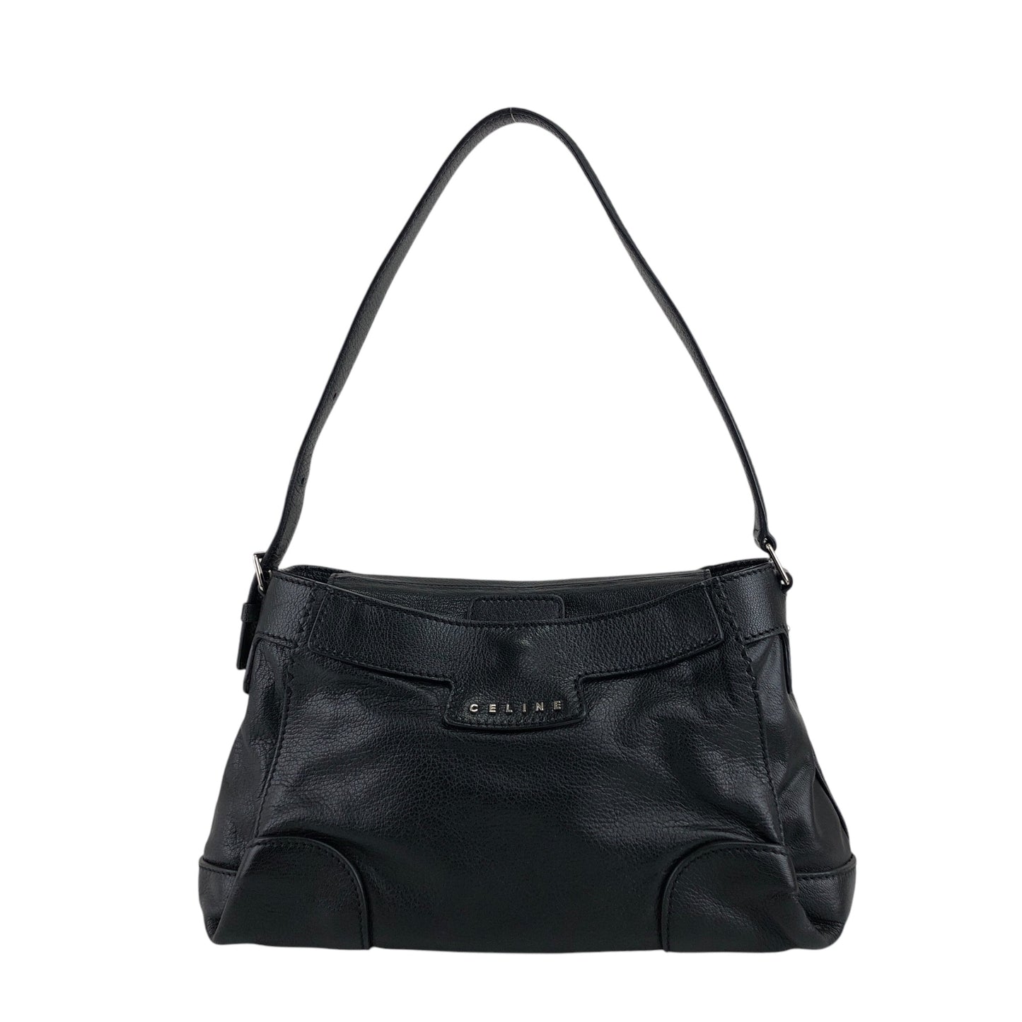 CELINE Logo Shoulder bag Hobobag Black Vintage b8ejp4