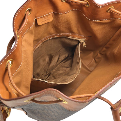 CELINE Macadam Blason Drawstring Shoulder bag Brown Vintage y4ma84