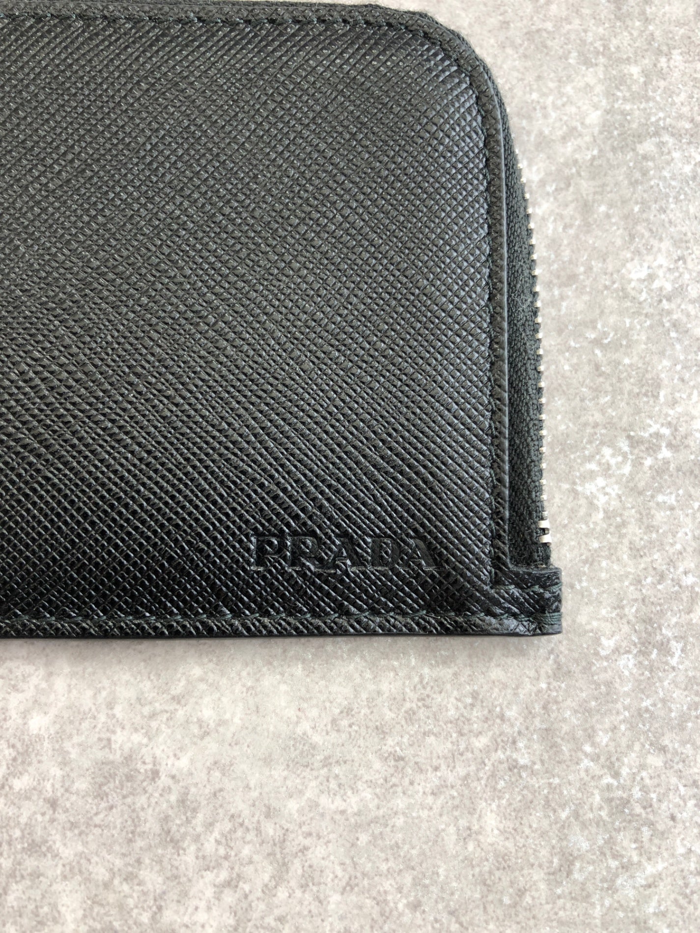 PRADA Logo Embossed Coin Purse Black Vintage sd5ziu