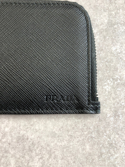 PRADA Logo Embossed Coin Purse Black Vintage sd5ziu