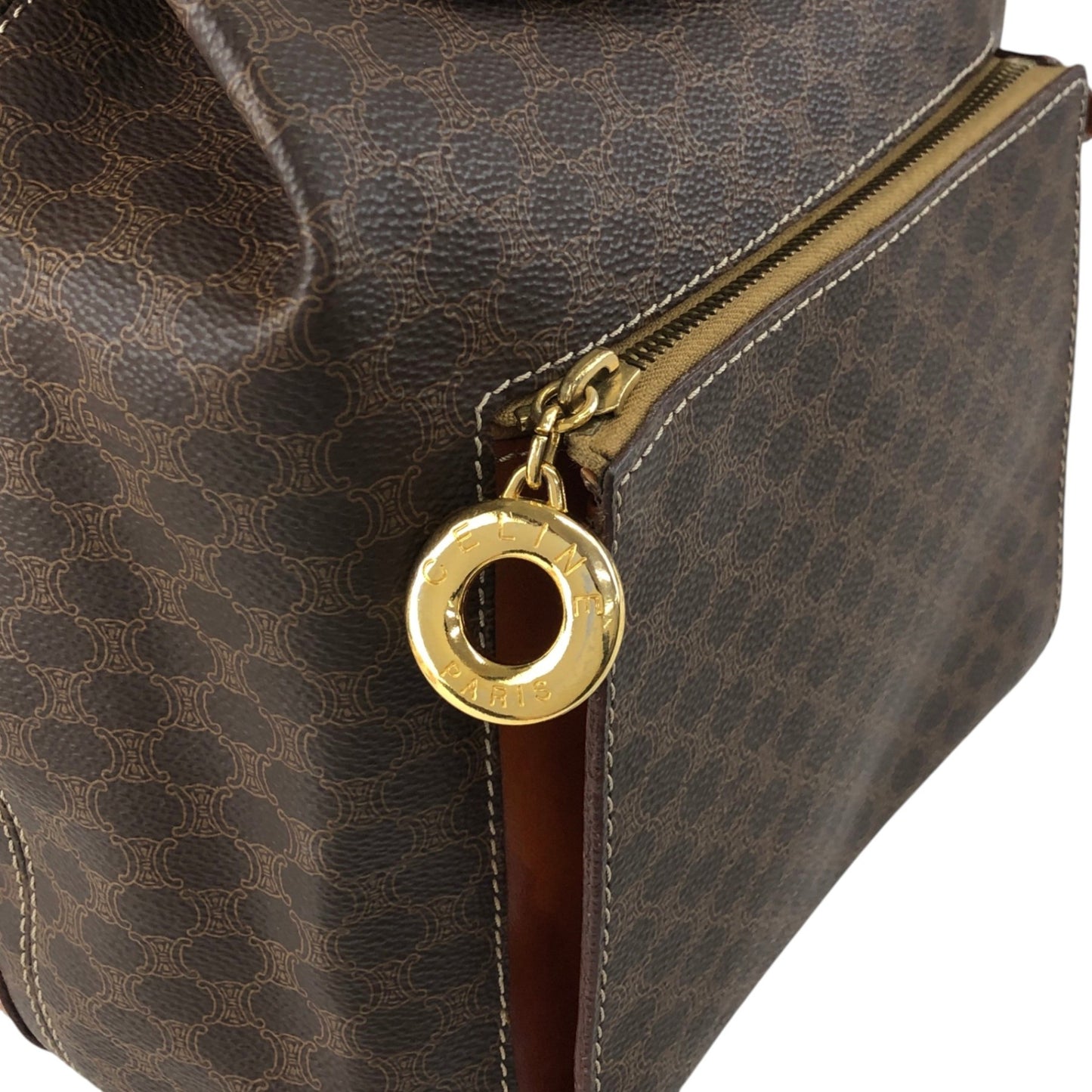 CELINE Macadam Triomphe Flap Backpack Brown Vintage mesz66